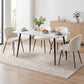 5-Piece Paride White Dining Table & Chair Set Marble Style