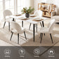 5-Piece Elpid White Dining Table & Chair Set Kitchen Furniture Marble
