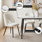 5-Piece Elpid White Dining Table & Chair Set Kitchen Furniture Marble