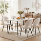 5-Piece Elpid White Dining Table & Chair Set Kitchen Furniture Marble