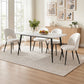 5-Piece Elpid White Dining Table & Chair Set Kitchen Furniture Marble
