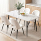 5-Piece Elpid White Dining Table & Chair Set Kitchen Furniture Marble
