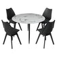 5-Piece Mirko Black Dining Table & Chair Set Marble