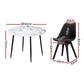 5-Piece Mirko Black Dining Table & Chair Set Marble