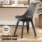 5-Piece Mirko Black Dining Table & Chair Set Marble