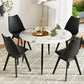 5-Piece Mirko Black Dining Table & Chair Set Marble