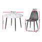 5-Piece Mirko Grey Dining Table & Chair Set Marble