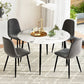 5-Piece Mirko Grey Dining Table & Chair Set Marble