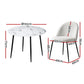 5-Piece Mirko White Dining Table & Chair Set Marble