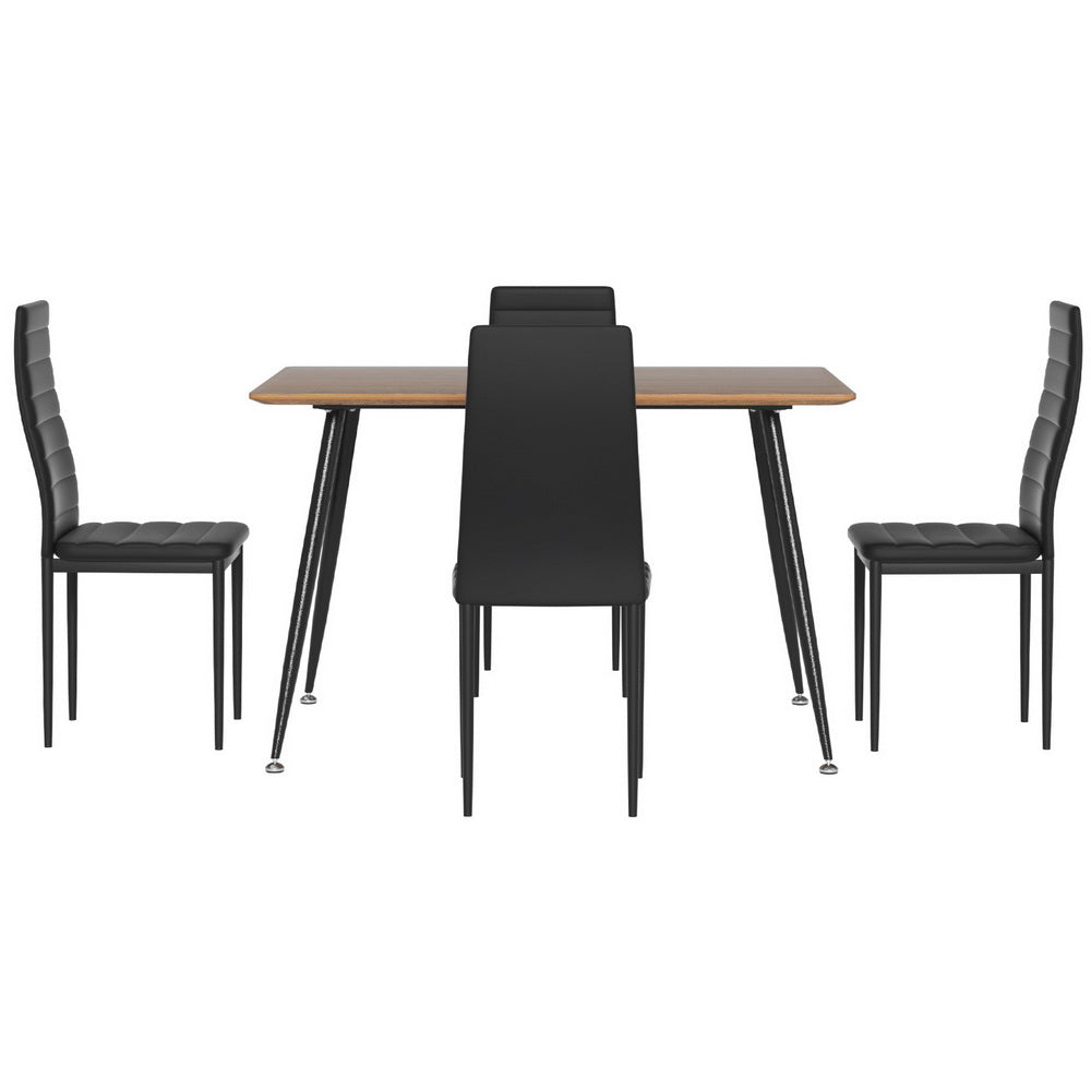 5-Piece Ombra Dining Table & Chair Set Rectangle Metal