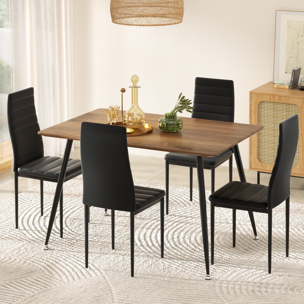 5-Piece Ombra Dining Table & Chair Set Rectangle Metal
