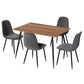 5-Piece Ombra Grey Dining Table & Chair Set Metal