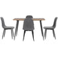 5-Piece Ombra Grey Dining Table & Chair Set Metal