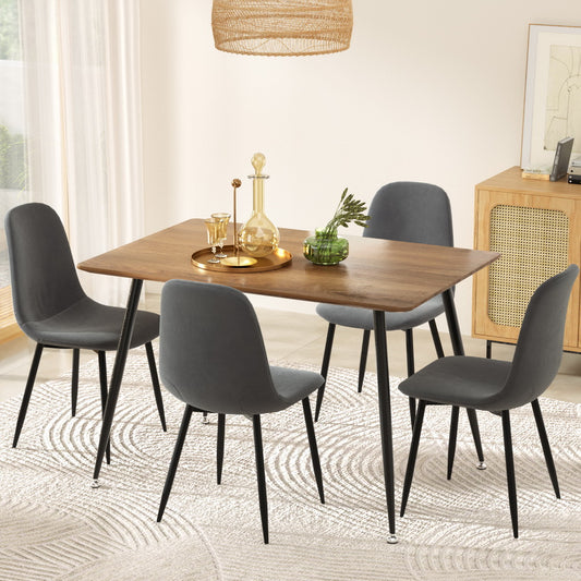 5-Piece Ombra Grey Dining Table & Chair Set Metal