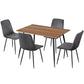 5-Piece Ombra Grey Dining Table & Chair Set Velvet