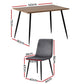 5-Piece Ombra Grey Dining Table & Chair Set Velvet