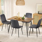 5-Piece Ombra Grey Dining Table & Chair Set Velvet