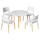 5-Piece Orfeo White Wood Dining Table & Chair Set