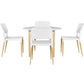 5-Piece Orfeo White Wood Dining Table & Chair Set