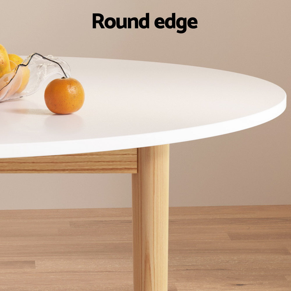 5-Piece Orfeo White Wood Dining Table & Chair Set