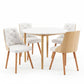 5-Piece Valdo White Dining Table & Chair Set PU Leather Seater