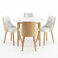 5-Piece Valdo White Dining Table & Chair Set PU Leather Seater