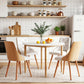 5-Piece Valdo White Dining Table & Chair Set PU Leather Seater