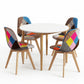 5-Piece Zefir White Dining Table & Chair Set Eiffel Chairs