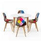 5-Piece Zefir White Dining Table & Chair Set Eiffel Chairs