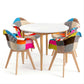 5-Piece Eddie Dining Table & Chair Set Mid Century - White