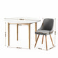 5-Piece Silio White, Natural Wood and Grey Dining Table & Chair Set Compact Kitchen Furniture