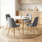 5-Piece Silio White, Natural Wood and Grey Dining Table & Chair Set Compact Kitchen Furniture