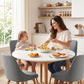 5-Piece Silio White, Natural Wood and Grey Dining Table & Chair Set Compact Kitchen Furniture