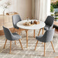 5-Piece Silio White, Natural Wood and Grey Dining Table & Chair Set Compact Kitchen Furniture