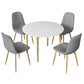 5-Piece Savio White Grey Dining Table & Chair Set
