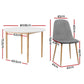 5-Piece Savio White Grey Dining Table & Chair Set