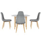 5-Piece Savio White Grey Dining Table & Chair Set