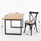 5-Piece Elias Dining Table and Chairs Set Industrial 4 Black Rattan Chairs
