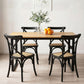 5-Piece Elias Dining Table and Chairs Set Industrial 4 Black Rattan Chairs