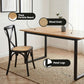 5-Piece Elias Dining Table and Chairs Set Industrial 4 Black Rattan Chairs