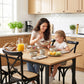 5-Piece Elias Dining Table and Chairs Set Industrial 4 Black Rattan Chairs
