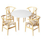 5-Piece Loris Wood Dining Table & Chair Set Wishbone