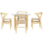 5-Piece Loris Wood Dining Table & Chair Set Wishbone
