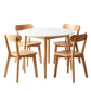 5-Piece Ubalo White and Pine Dining Table & Chair Set 108cm Compact Kitchen Table Set