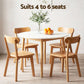 5-Piece Ubalo White and Pine Dining Table & Chair Set 108cm Compact Kitchen Table Set