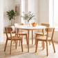 5-Piece Ubalo White and Pine Dining Table & Chair Set 108cm Compact Kitchen Table Set