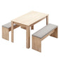 3-Piece Titoo Oak Dining Table & Chair Set 120cm Wooden