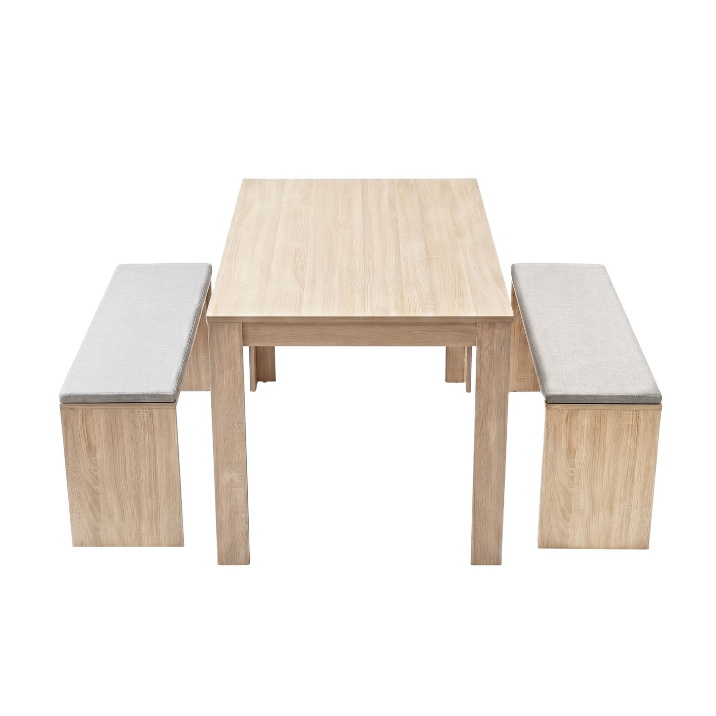 3-Piece Titoo Oak Dining Table & Chair Set 120cm Wooden