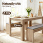 3-Piece Titoo Oak Dining Table & Chair Set 120cm Wooden