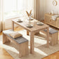 3-Piece Titoo Oak Dining Table & Chair Set 120cm Wooden
